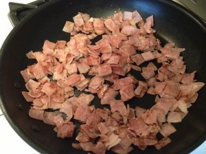 As it's starting to brown like this, I add the mushrooms.