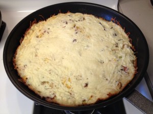 Take out, top w/ cheese, put back in the oven until cheese is nice and melted.